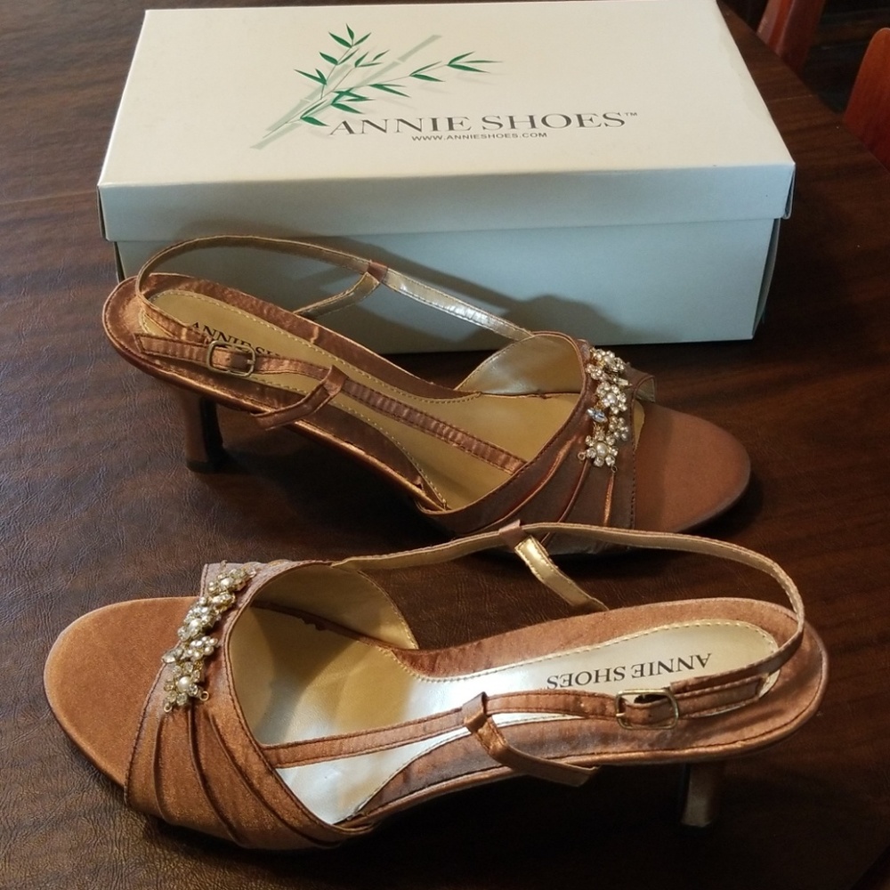 Annie Bronze Satin Heel